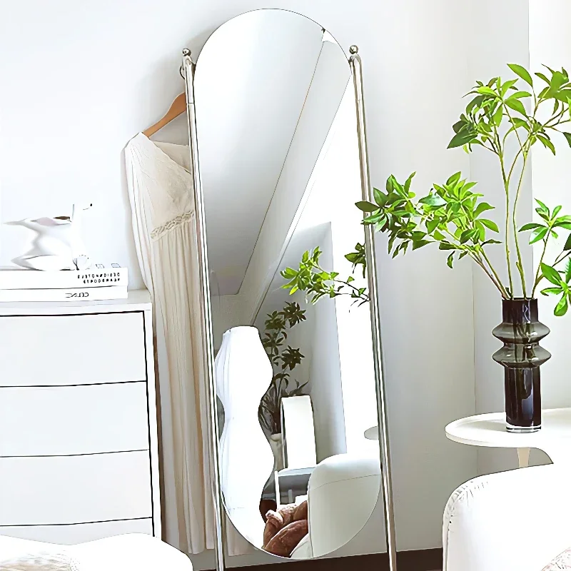 Full-length mirror floor-to-ceiling mirror bedroom home against the wall