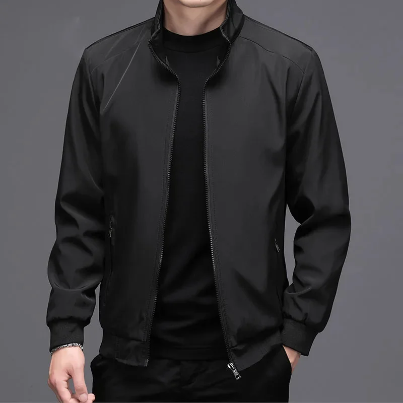 

Spring And Summer New Men'S Outerwear Jacket Bomber Solid Thin Coat Casual Business