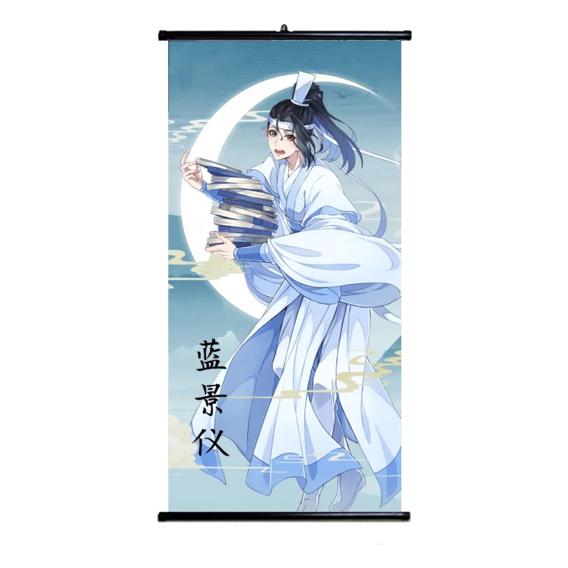 Anime Grandmaster of Demonic Cultivation Decorative Picture Cloth Cosplay Hang A  Poster Gift Solid Wood Hanging Shaft