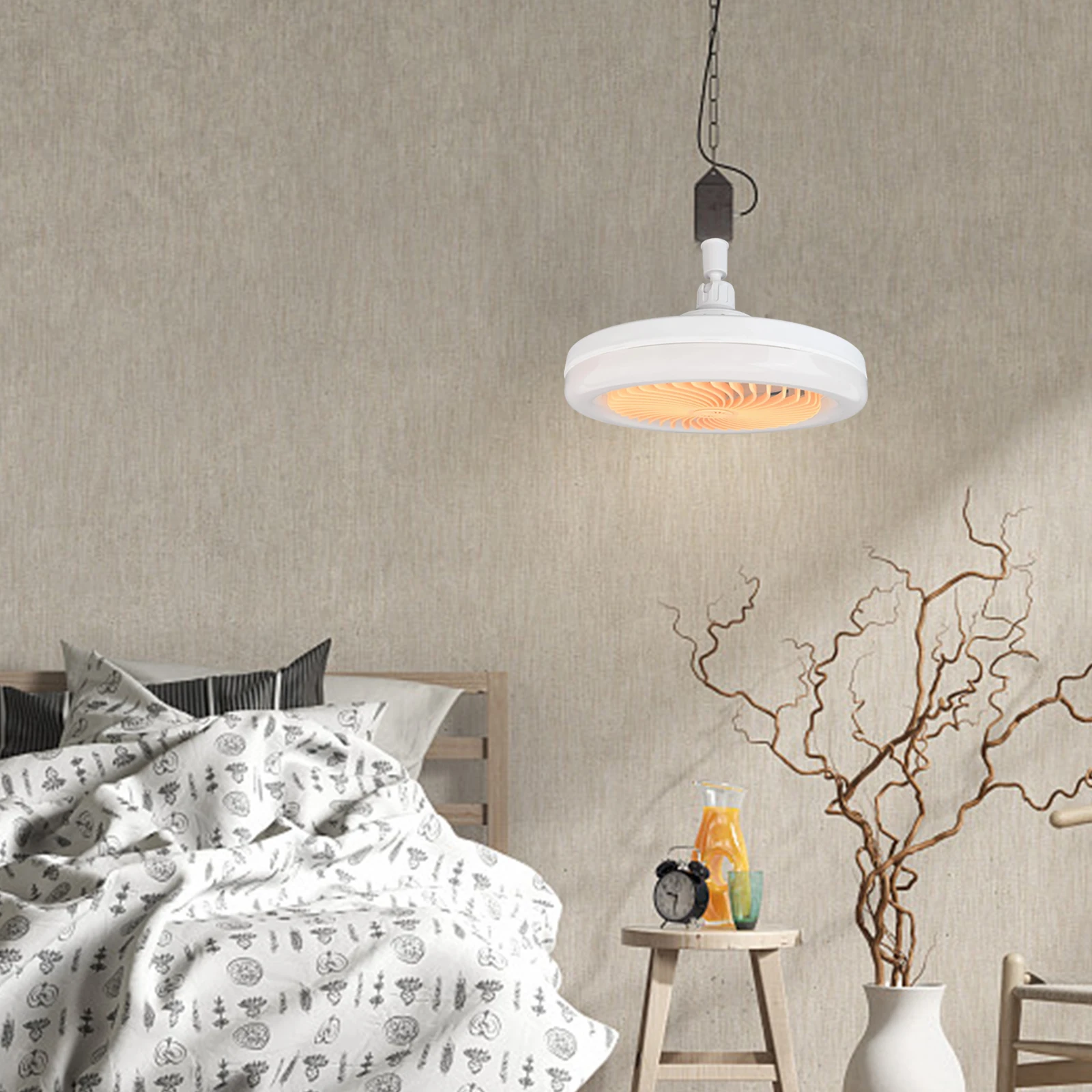 Compact Ceiling Fan Ceiling Fan With Light Comfortable Sleeping Built-in Timer Small Space Fan Three Light Colors 10-inch Fan