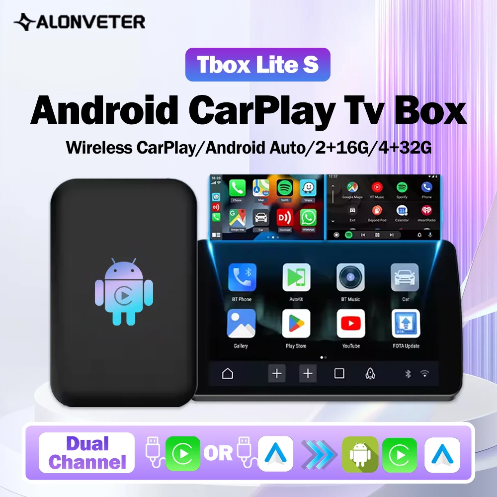 

Carlinkit HDMI 5 in 1 LITES 2025 Android Tv Box Wireless CarPlay Android Auto For Youtube Netflix HD Output 5GHZ WIFI Plug&Play