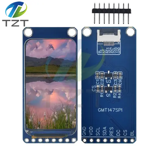TZT 1.47" 1.47 Inch 172x320 SPI Full Color TFT HD IPS Screen LCD LED Display Module 172*320 ST7789 Controller 3.3V SPI Interface