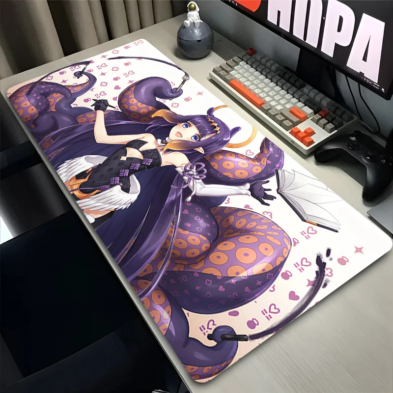Mauspad Laptop Anime Erweiterte Desktop-Matte H-hololive Ninomae Ina Nis Computer Gamer Mousepad Gaming Zubehör Tastatur Pad