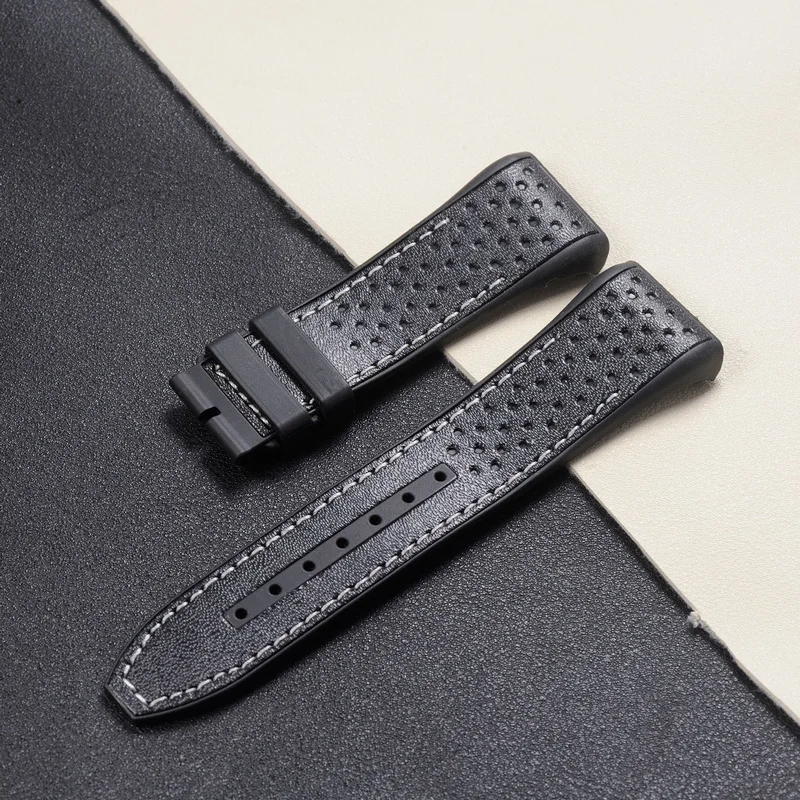 Glue Watch Strap for FM Franck Muller V45 Series Waterproof Sweat-Proof Watch Band Tape Accessories 28mm Men Wristband