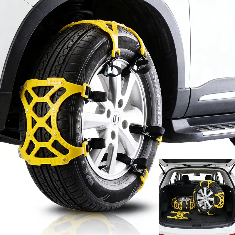 Car Tire 8Nail Fixed Emergency Anti-skid chain Winter Tire Width 165mm-275mm High Resistance Anti-skid Without Damaging the Tire