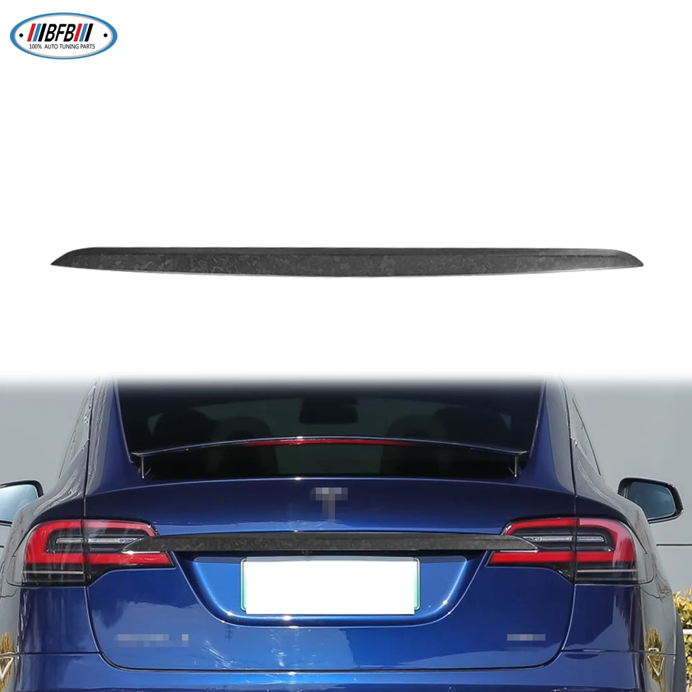 

Car Exterior Accessories Forged Matte Carbon Rear Trunk Tailgate Decoration Cover Trim For Tesla Model X SUV 2016-2021