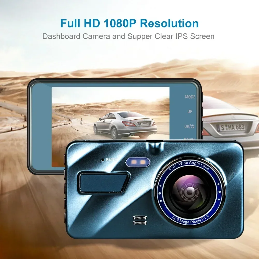 Car DVR 2 Cameras 4.0 Inches  Cam Car Video Recorder Auto Registrator Dvrs  Cam with Dual Ways Cameras car accessories