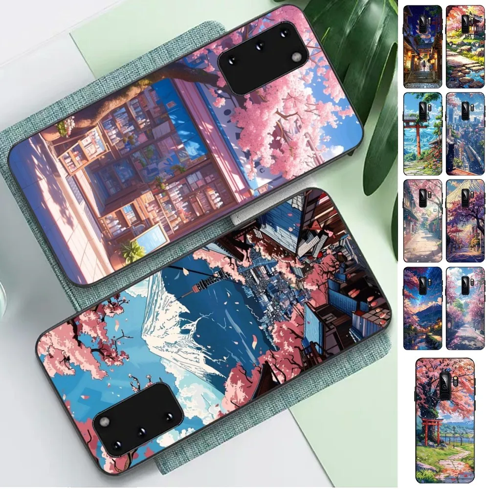 Japanese Anime Landscape Art Phone Case For Samsung S 9 10 20 21 22 23 30 23 24 Plus Lite Ultra FE S10lite Fundas