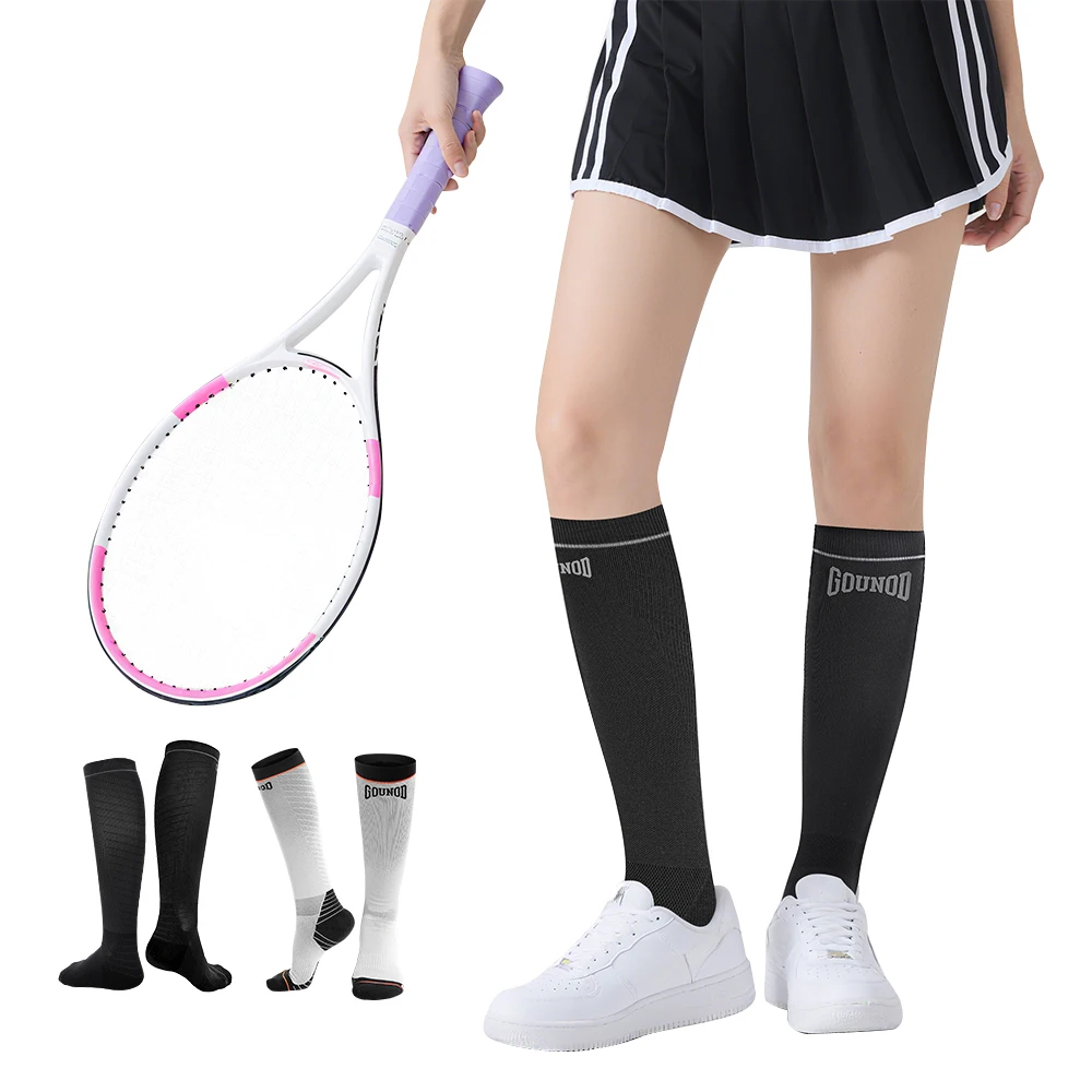 1 Paar Kompressionsstrümpfe, Söckchen, schwarz, weiß, Röhrensocken, warme Kniestrümpfe für Mädchen