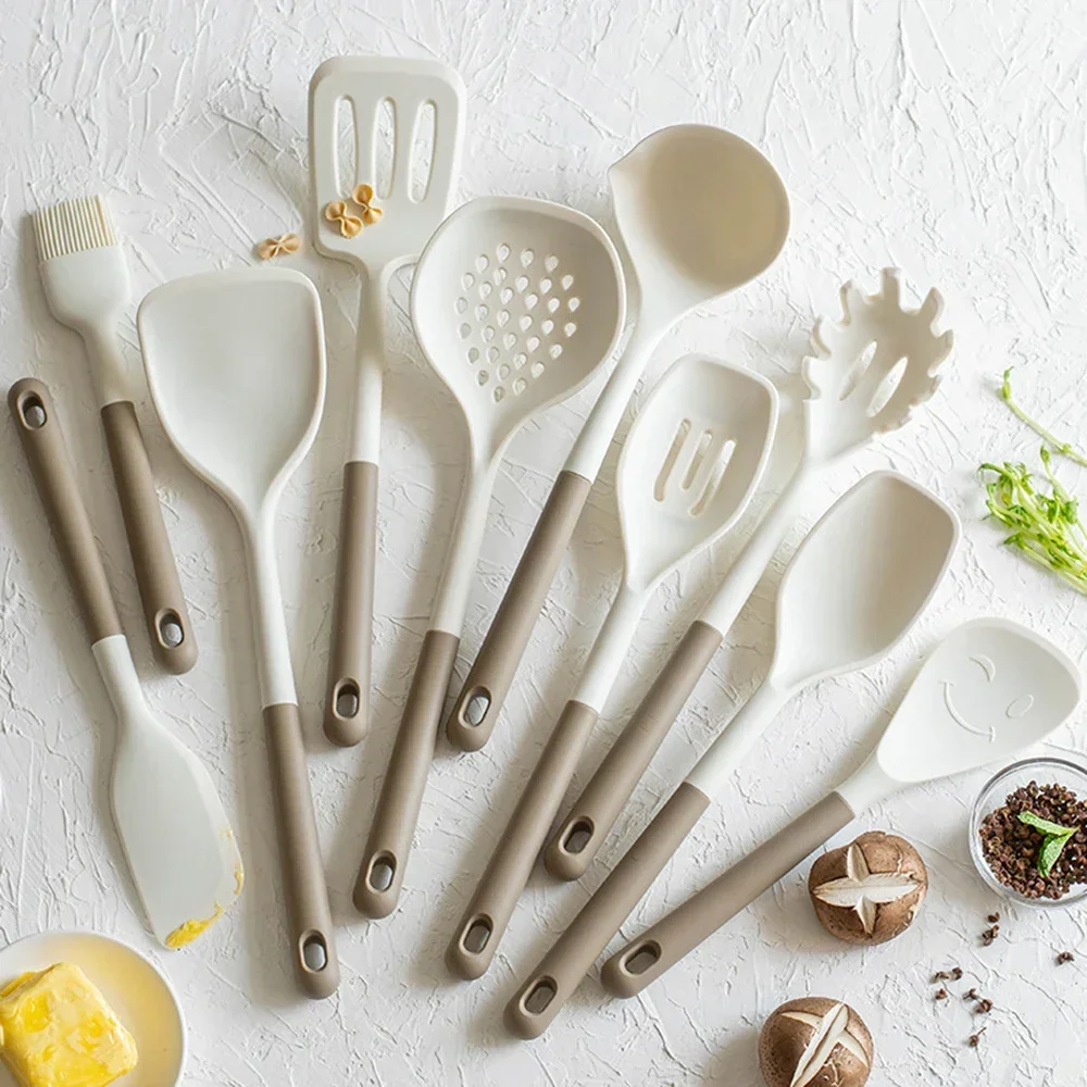 

Silicone Kitchenware Set, Shovel, Soup Spoon, Spaghetti Claw, Cooking Tools, Dishwasher Safe