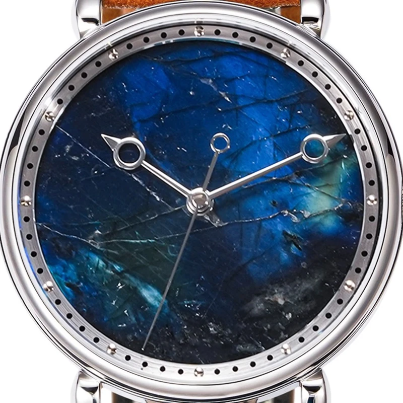 

2025 ограниченная серия, 41 мм, механические мужские часы с лазуритовым циферблатом, механизм ETA, удлиненный камень, драгоценный камень, циферблат