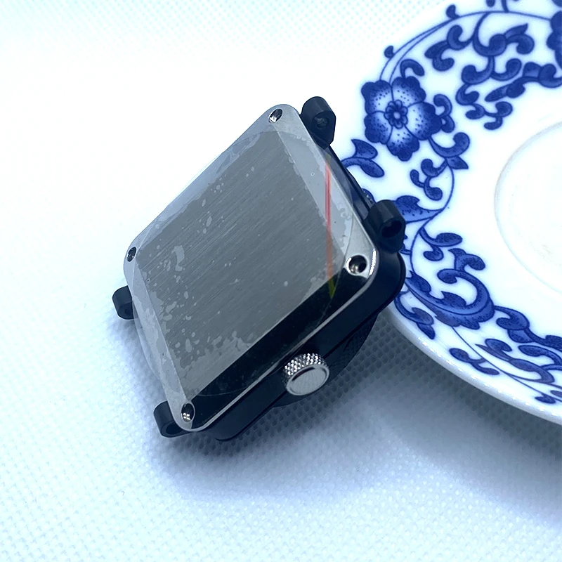 Black SKX007 Replace Watch Case Square Pilots Cockpit Case FitsNH35 NH36 Movement  SKX007 Square Pilots Cockpit Case Square Case