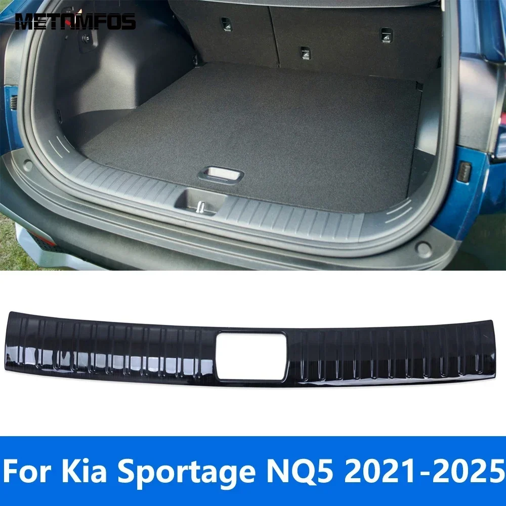 For Kia Sportage NQ5 2021-2023 2024 2025 Interior Rear Trunk Bumper Foot Plate Tailgate Door Sill Scuff Guard Plate Accessories