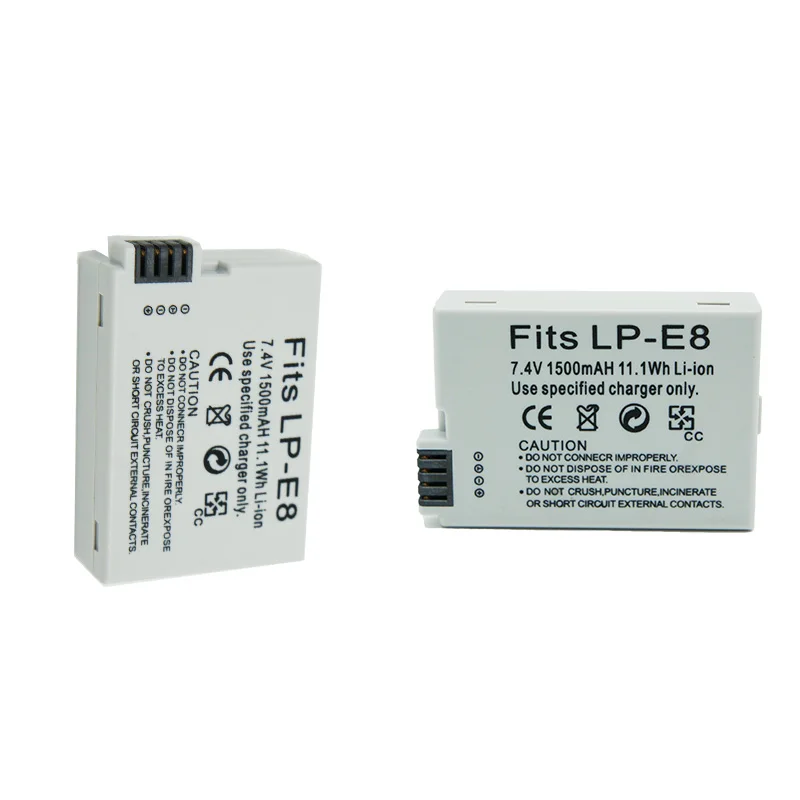 LP-E8 1500mAh rechargeable camera battery suitable for Canon OS 600D 550D 650D 700D Rebel T3i T2i T4i T5i Kiss X5 X6