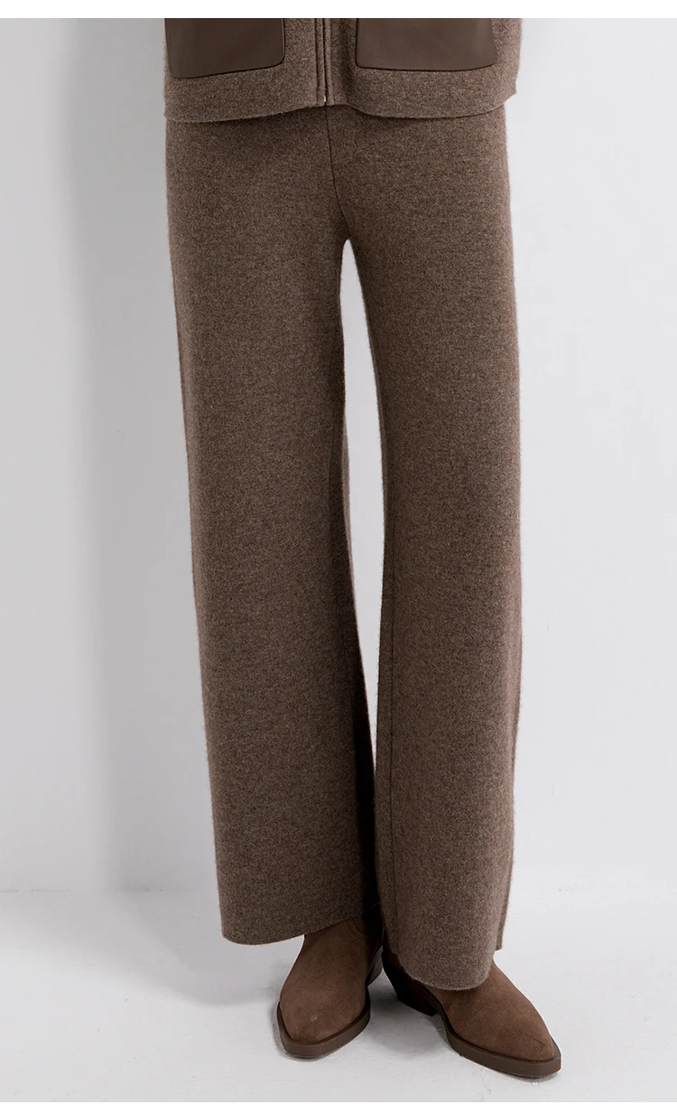 TY862050 Damen-Strickhose aus Wolle-Kaschmir-Mischung mit weitem Bein, elastischem Bund und Kordelzug, entspannter Schnitt, LP Quiet Luxury, Frühherbst – Detail 6