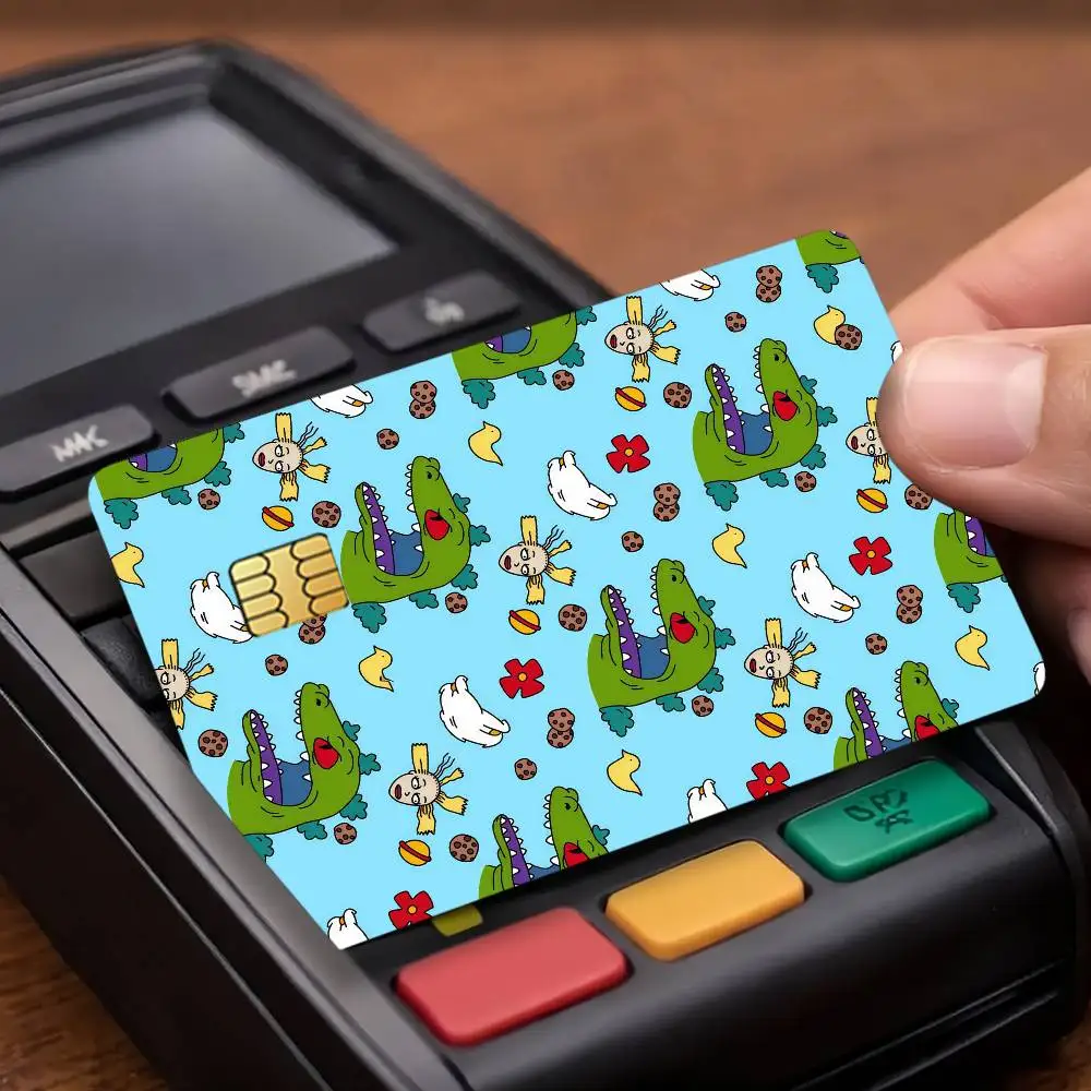 Cartoon R-RUGRATS-ES Credit Card Public Transportation Cards Protective Sticker Waterproof Card Face Decoration 4PCS