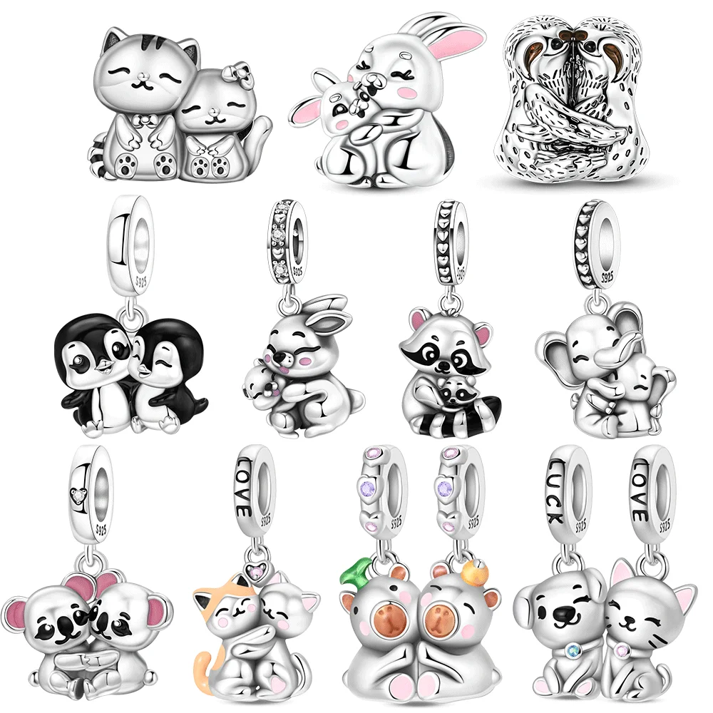 

Better Together Cute Pet The Hug Collection Pendant Gifts for Women Bangle Bracelet Necklace DIY Jewelry