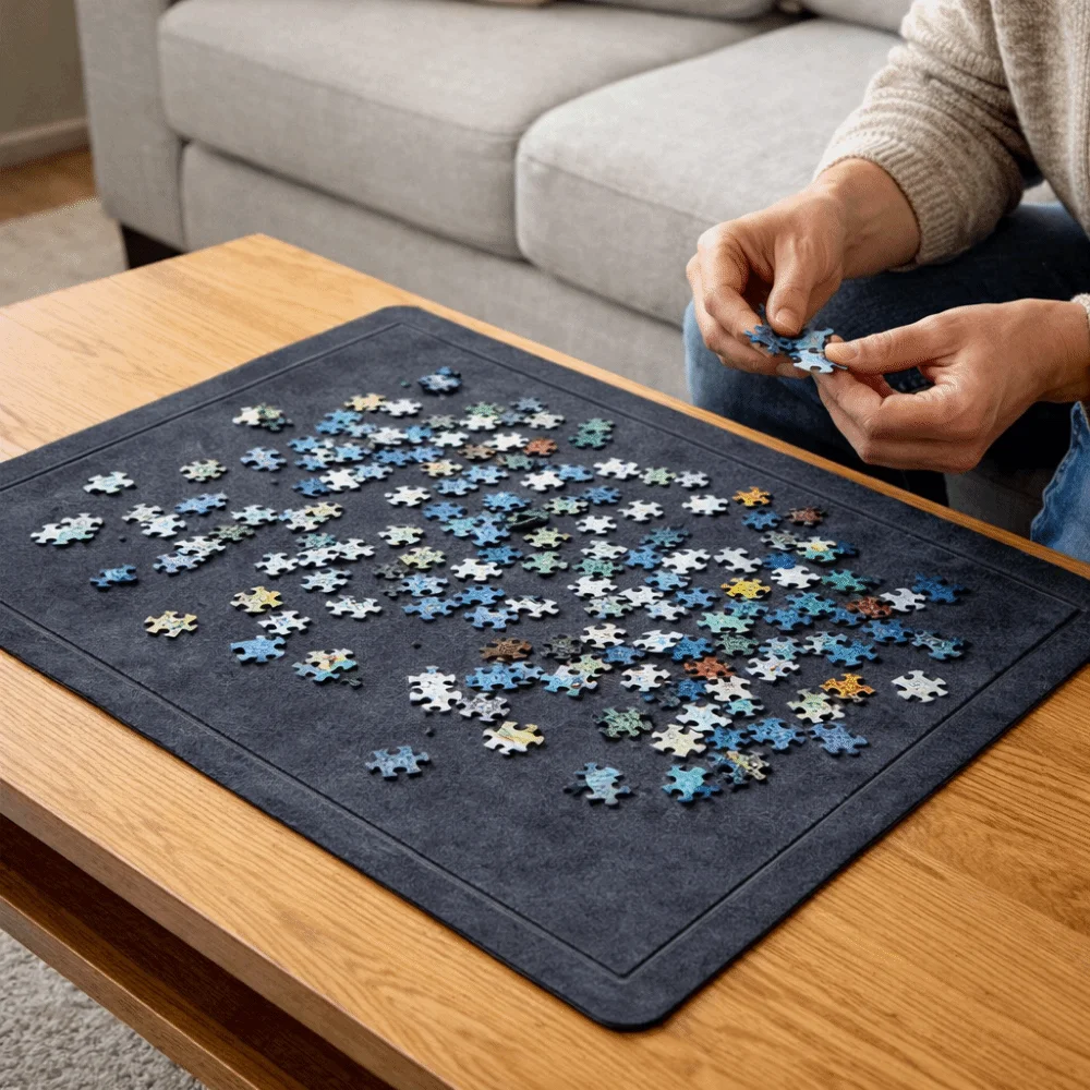 2000 Pieces Felt Puzzle Board Large Non-Slip Inclined Puzzle Board Folding Moisture-proof Puzzle Storage Board Workstation