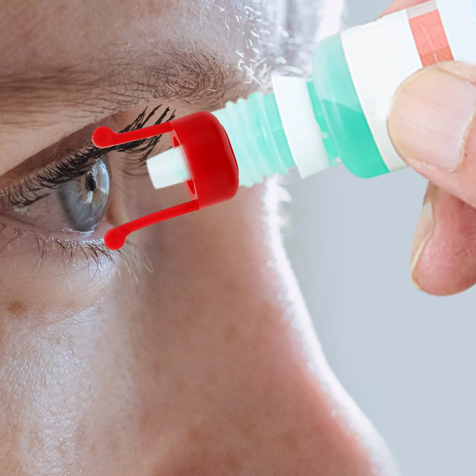 

2pcs Eye Drops Bottle Holder Red Portable Dropper Applicator Bracket Hygienic Solution Shaky Hands Aid Storage