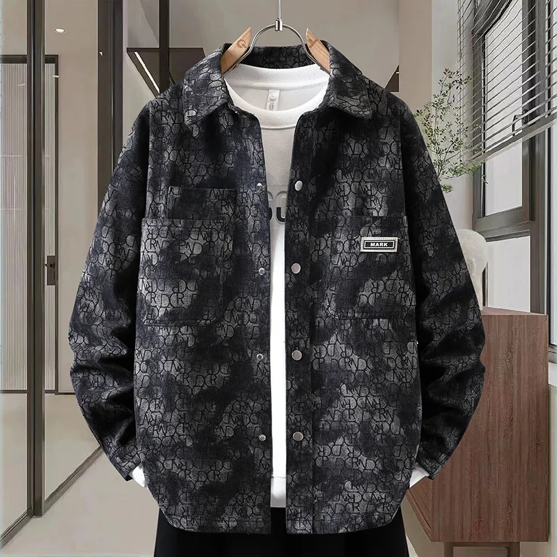 

Свободная удлиненная джинсовая куртка с воротником для подростков, повседневная, универсальная, весенняя, модная, из смесового хлопка и полиэстера