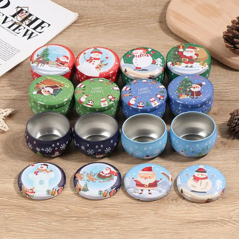 2.2OZ Christmas Mini Sealed Jar Packing Boxes Jewelry Candy Box Small Storage Boxes Cans Coin Earrings Gift Box