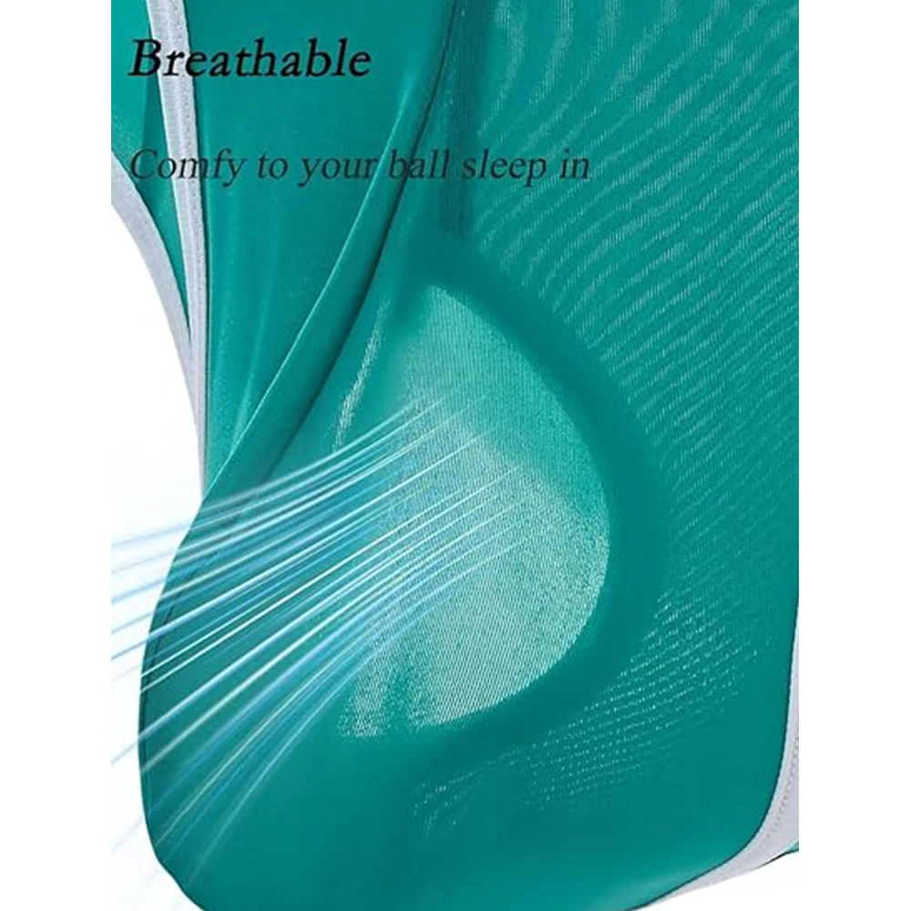 Zonbailon Men's Briefs See Through Dual Pouch Mesh Ultra-Thin Breathable Ice Silk Underwear
