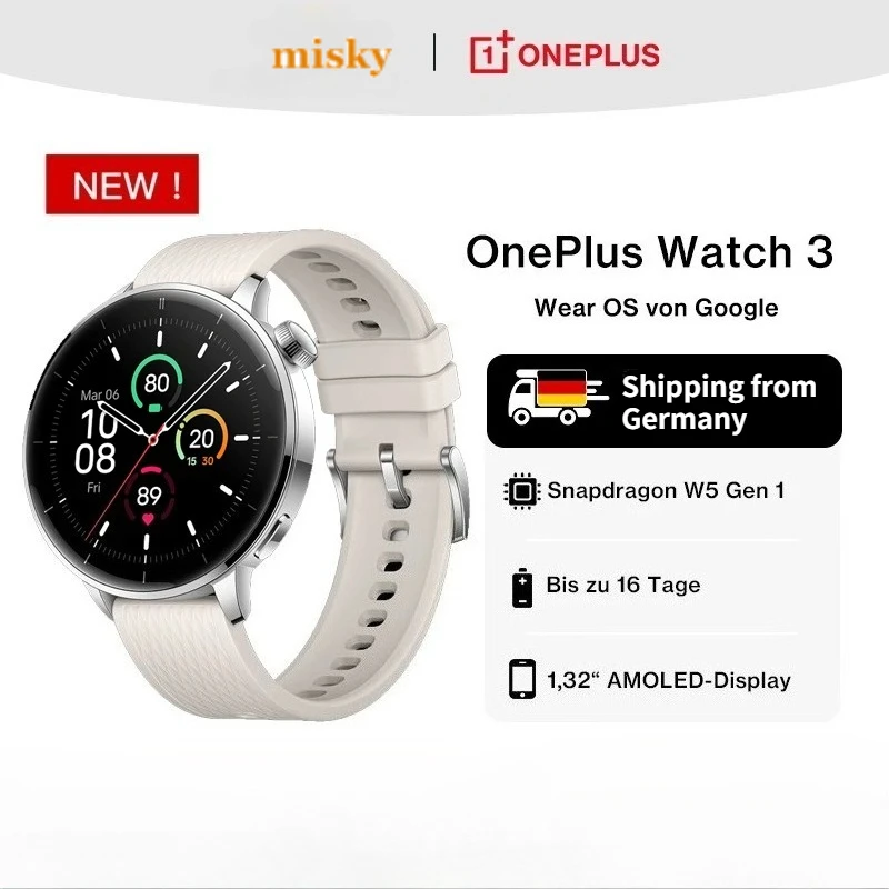 Reloj Inteligente OnePlus Watch 3 de 43 mm, Pantalla AMOLED de 1.32», Snapdrago…