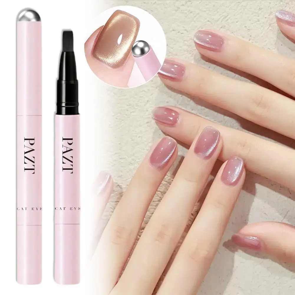 Magnetischer Gel-Nagellack-Stift, 7-in-1 Glitzer Katzenauge Gel-Nagellack, Kein Unterlack/Überlack Nötig, Tragbarer Ein-Schritt-Nagellack-Stift – Detail 9