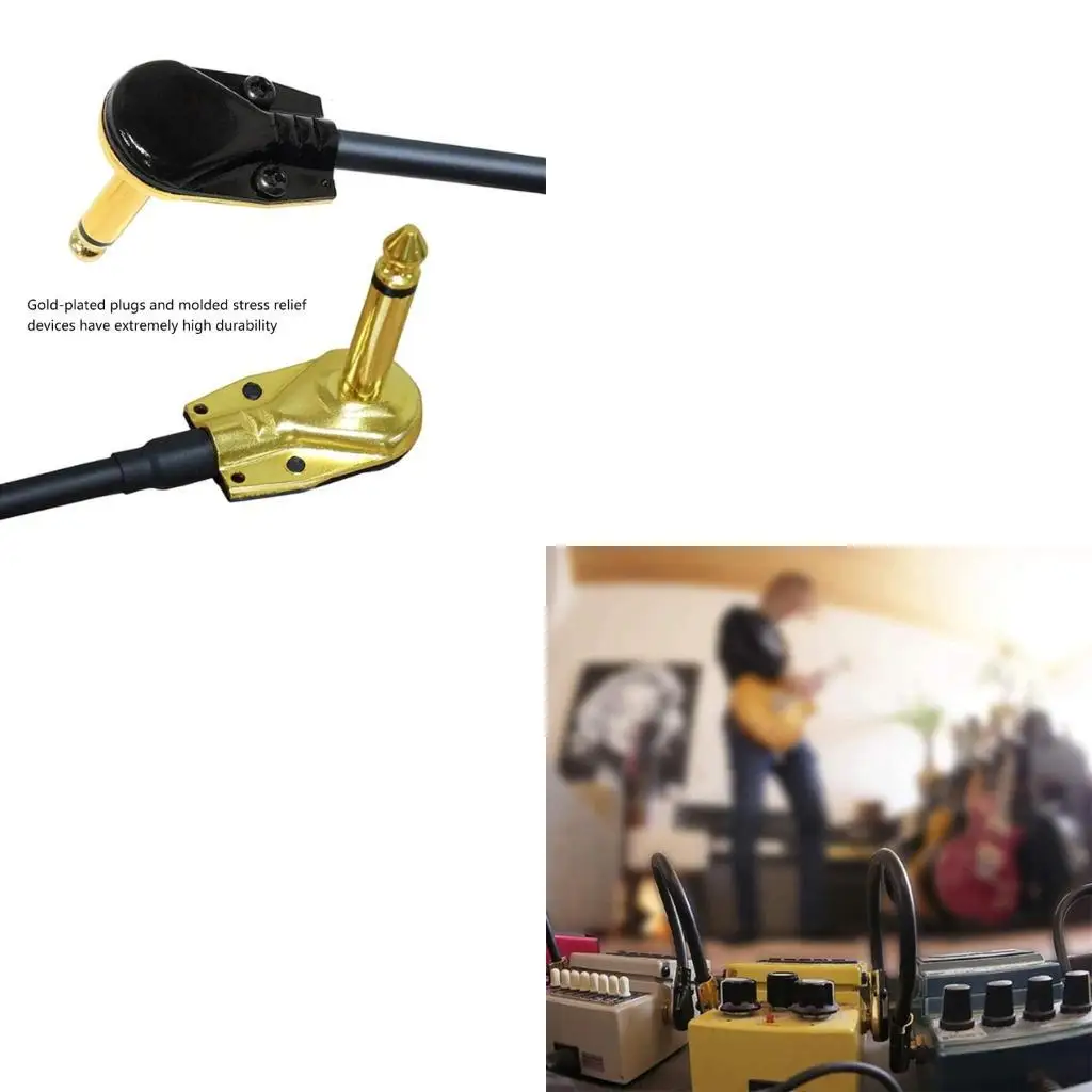 Profissão guitarra pedal pedal baixo ruído qualidade patches ângulo reto 4xbb