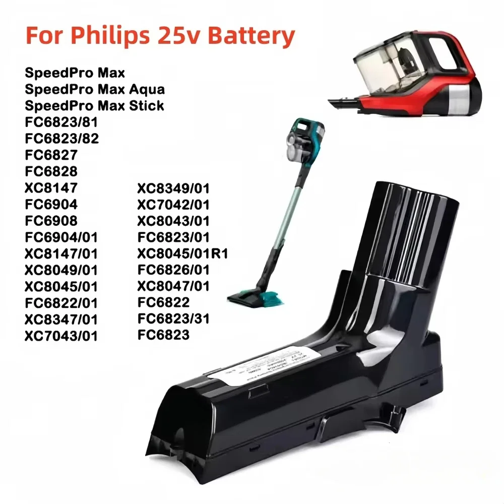 Vacuum Cleaner Battery for Philips SpeedPro Max Aqua Stick,FC6822,FC6823,FC6826/01,FC6827,FC6828,FC6904,FC6908,XC8147,XC8045/01.