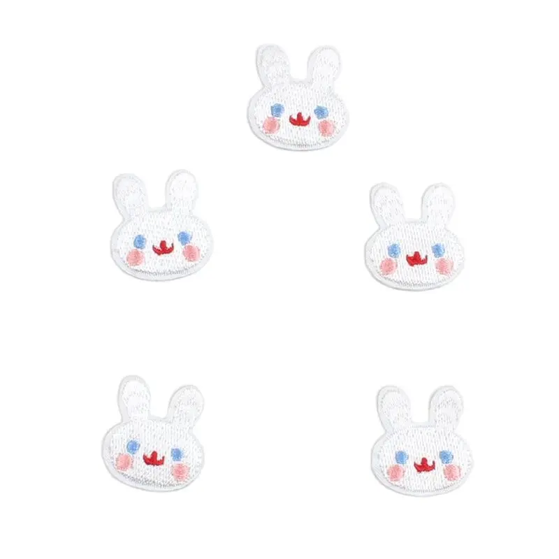 10pcs Iron On Rabbit Patches Cartoon Animal Badge For Baby Kids Clothes DIY Embroidery Shirts Patch Sewing Clothing Appliques