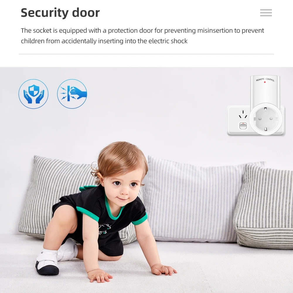 9938P Wireless Smart Remote Control Socket Power EU US UK FR Plug with Remote Control Outlet Switch 220V 230V