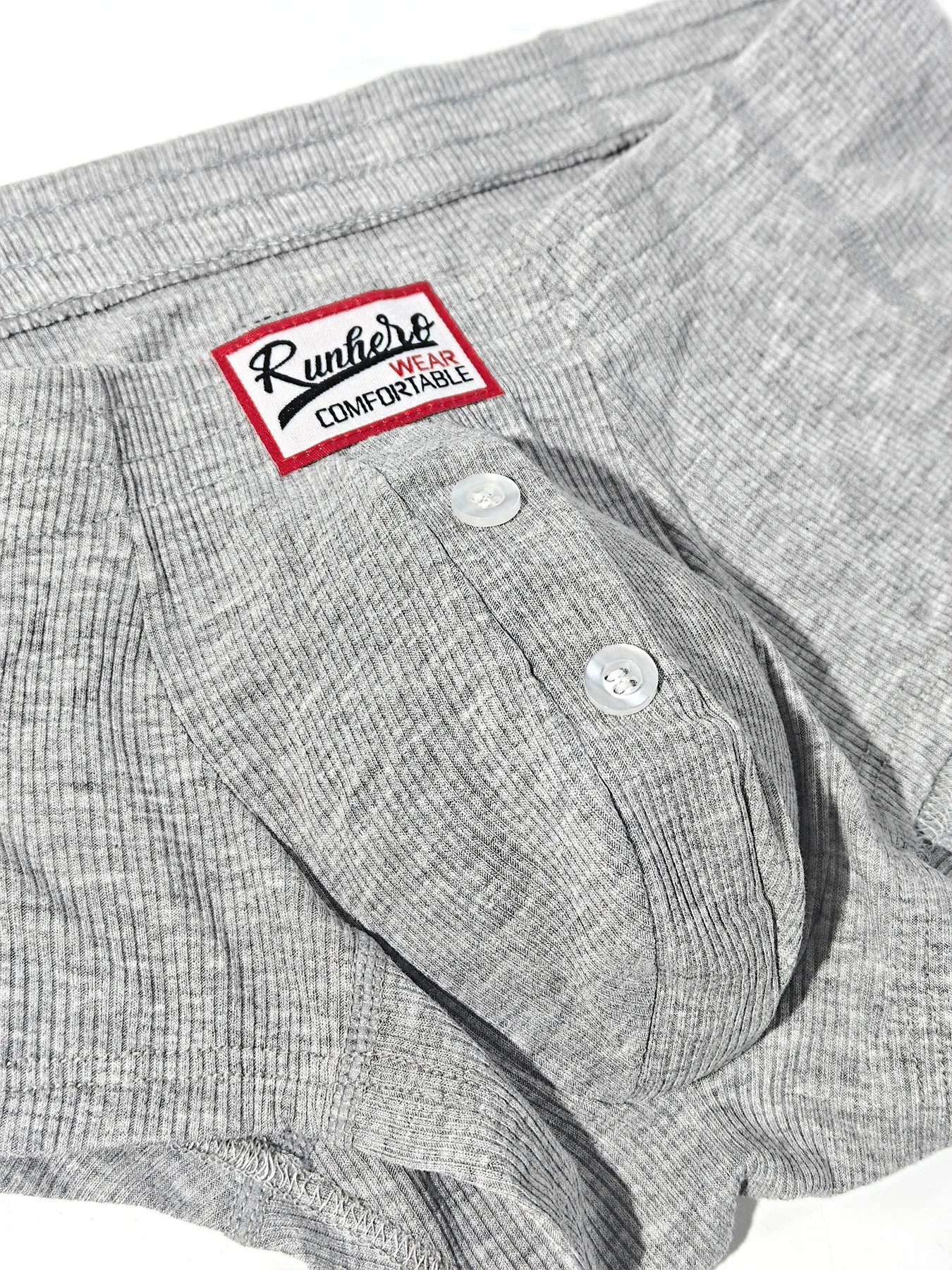 Herren Komfortable Slim Fit Flache Unterwäsche Synthetische Baumwolle Hohe Elastizität Knopf-Dekoration Einfarbige Unterwäsche – Detail 18