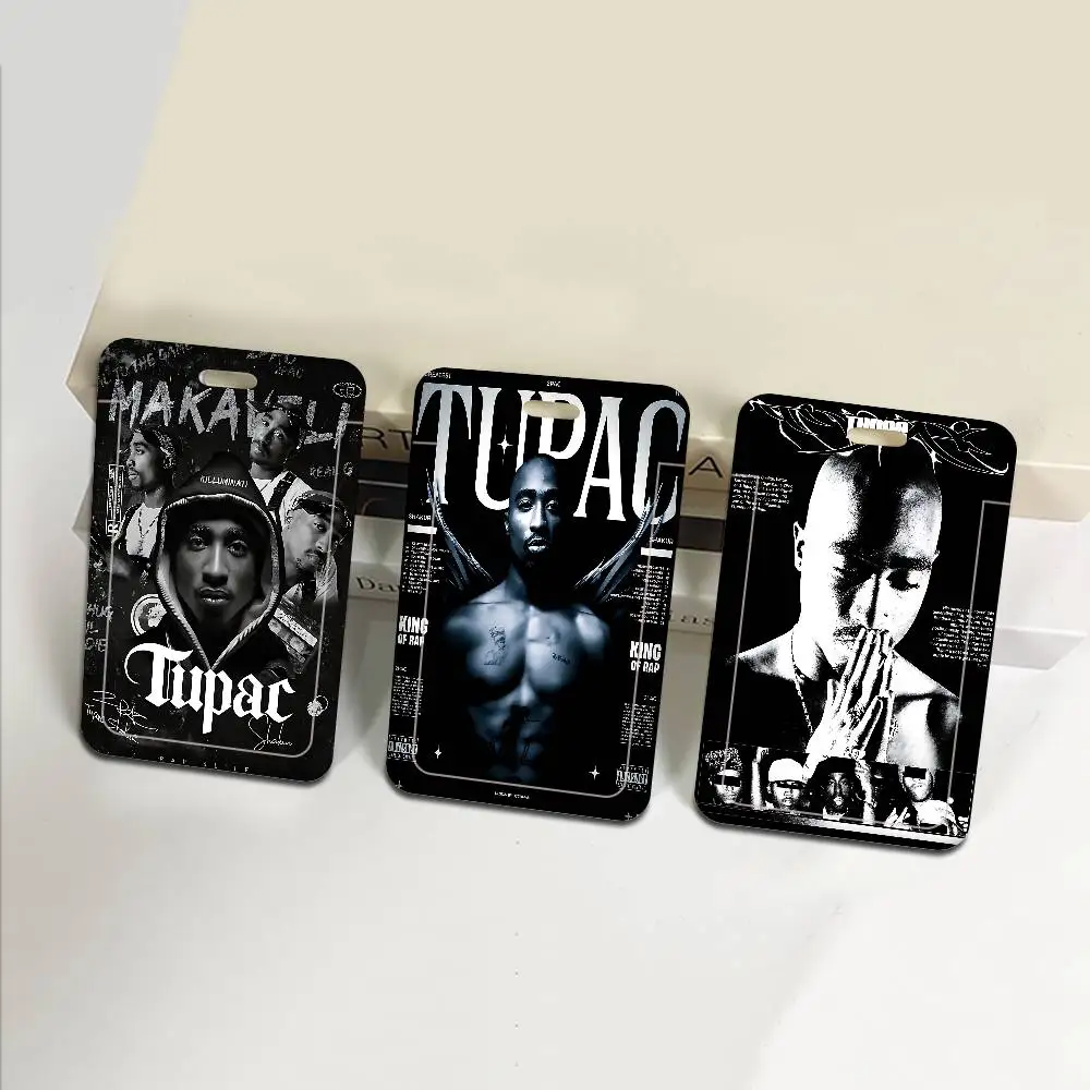 Rapper 2Pac T-Tupac S-Shakur Singer Bus Pass Card Sleeve Bank Business Work Card Holder Plastic ID Tag Name Badge Holder