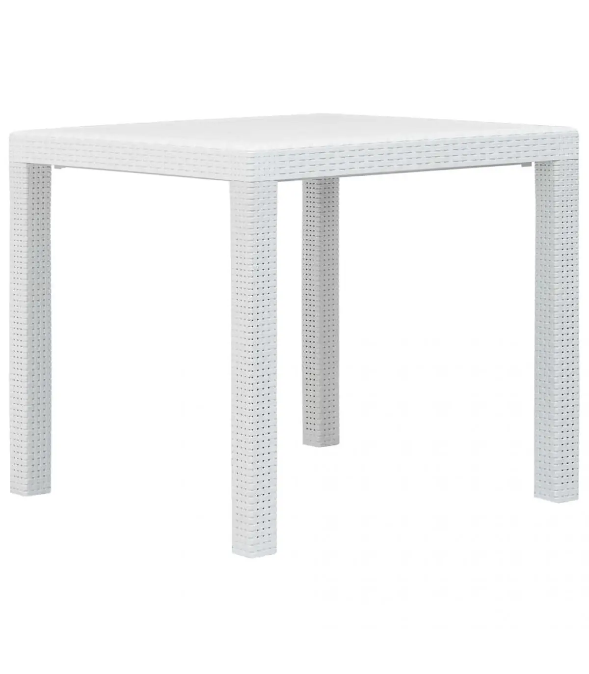 Garden tables plastic garden table look white rattan 79x79x72 cm