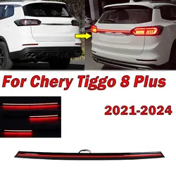 Car Accessories For Chery Tiggo 8 Plus 2021 2022 2023 2024 Auto Rear Bumper LED Through Taillight Middle Taillamp Brake Light