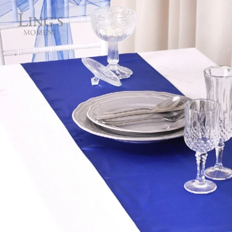 Table Runner Satin Shiny Colour Wedding Decoration Hotel Birthday Party Show Banquet