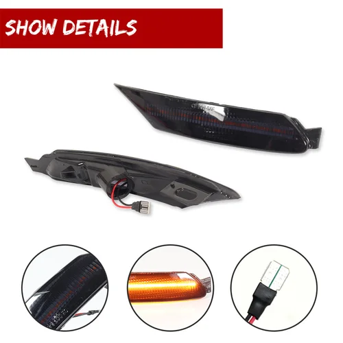 Imagen 2 del producto Gtinthebox luces indicadoras de posición lateral del parachoques delantero para Mazda RX-8 2004-2008 luz de señal de giro luces de estacionamiento LED blanco ámbar