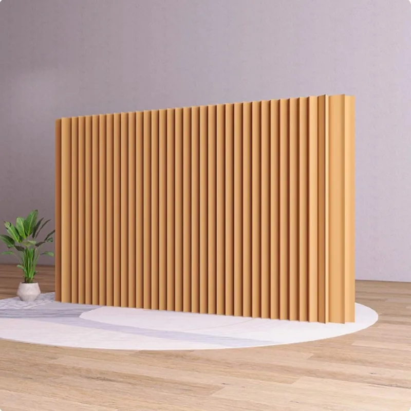 New Waterproof Brown Color Folding Organ Paper Wall Room Dividers Removable Privacy Screens Office Exhibition Partition Wall