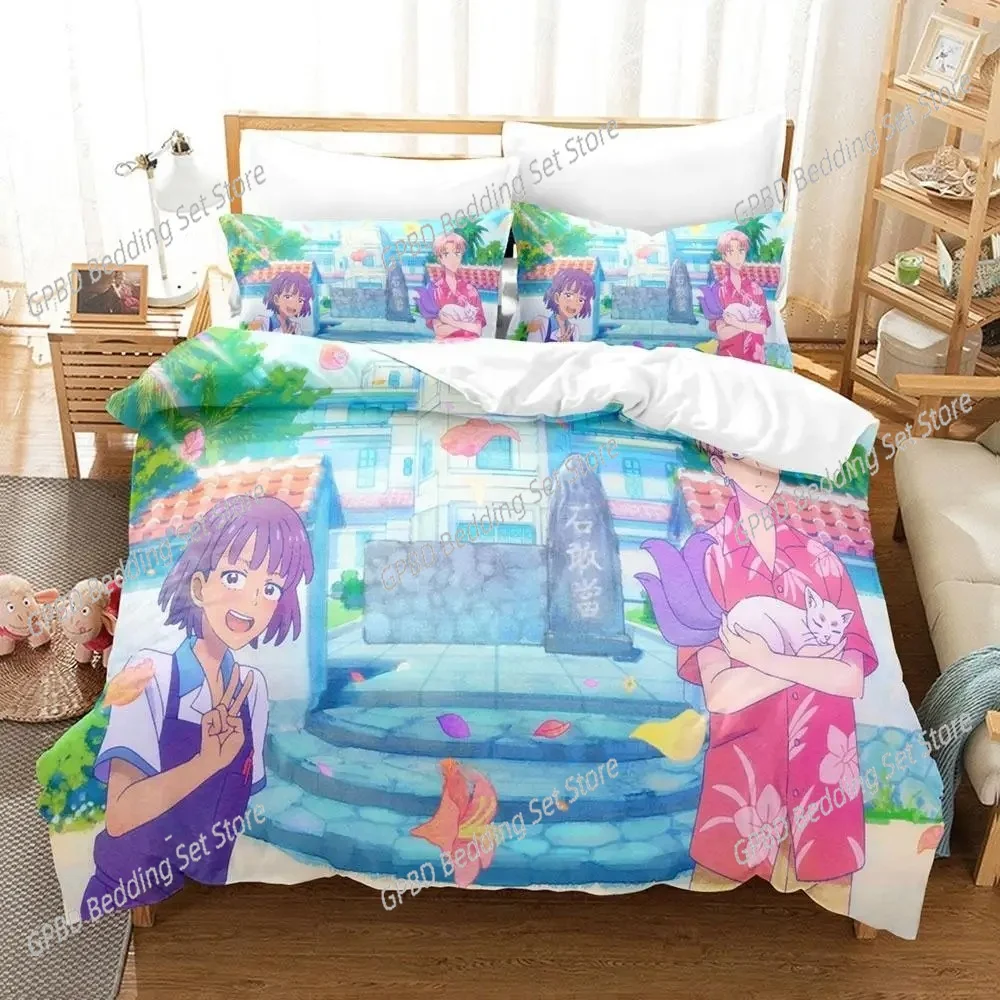 Anime Deji Meets Girl 3D Bedding Set Duvet Cover Pillowcases Single Twin Full Queen King Size Home Decor Quilt Boys Gift