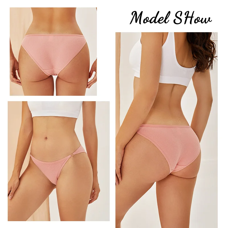 Calcinhas de algodão sem costura para mulheres, respirável, círculo, roupa íntima feminina, suave, monocromática, íntimas, lingerie sexy