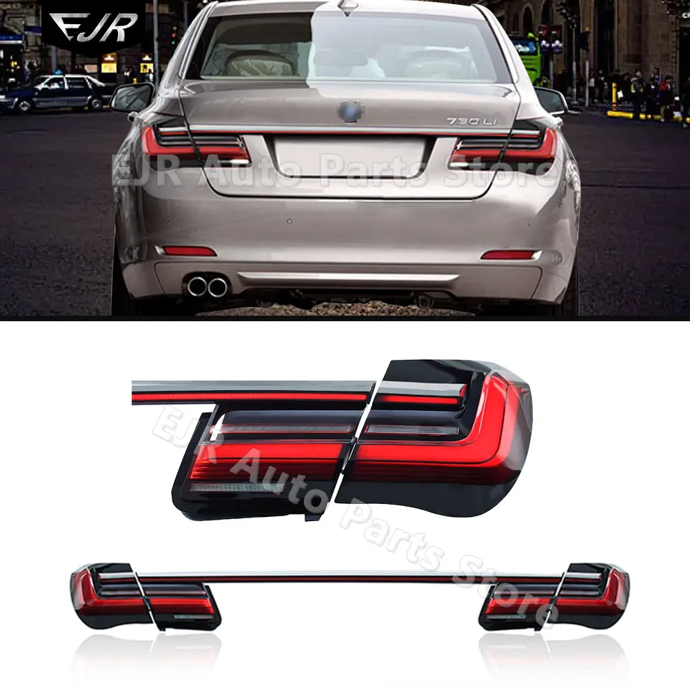 For BMW 7 Series F01 F02 2009-2015 Through Taillight Upgrade G12 LED Dynamic DRL Sequential Turn Signal Rear Trunk Tail lights