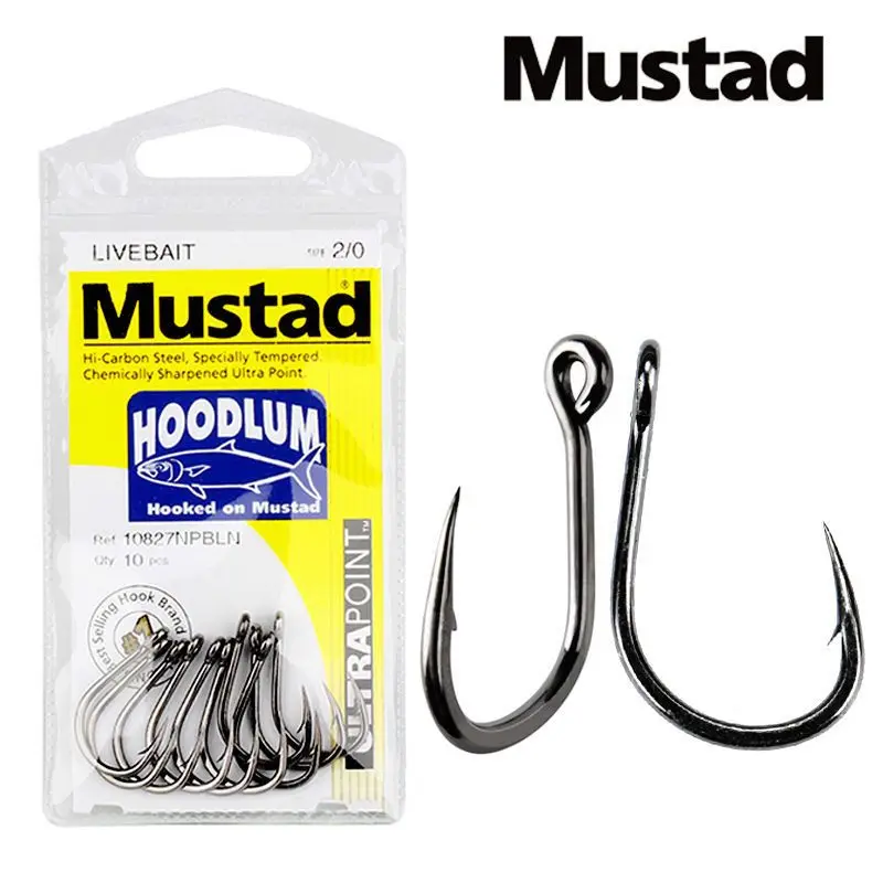 Original Mustad Hooks 10827 Sea Fishing Tuna Iron Board Hooks High Carbon Steel Hook 4X Strong Jig Hooks Live Bait Jigbait