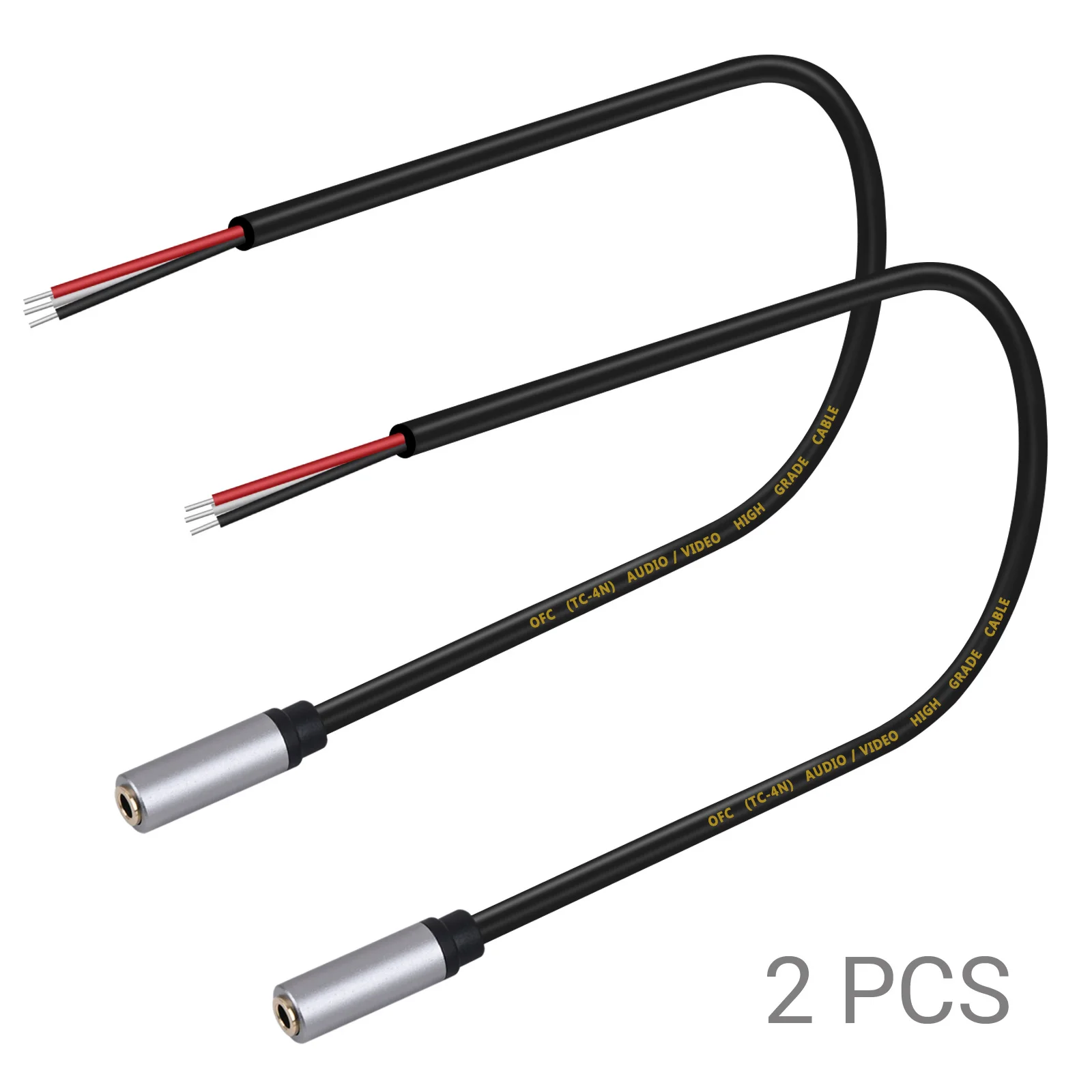 Replacement 3.5mm Female Jack to Bare Wire Open End TRS 3 Pole Stereo 1/8\