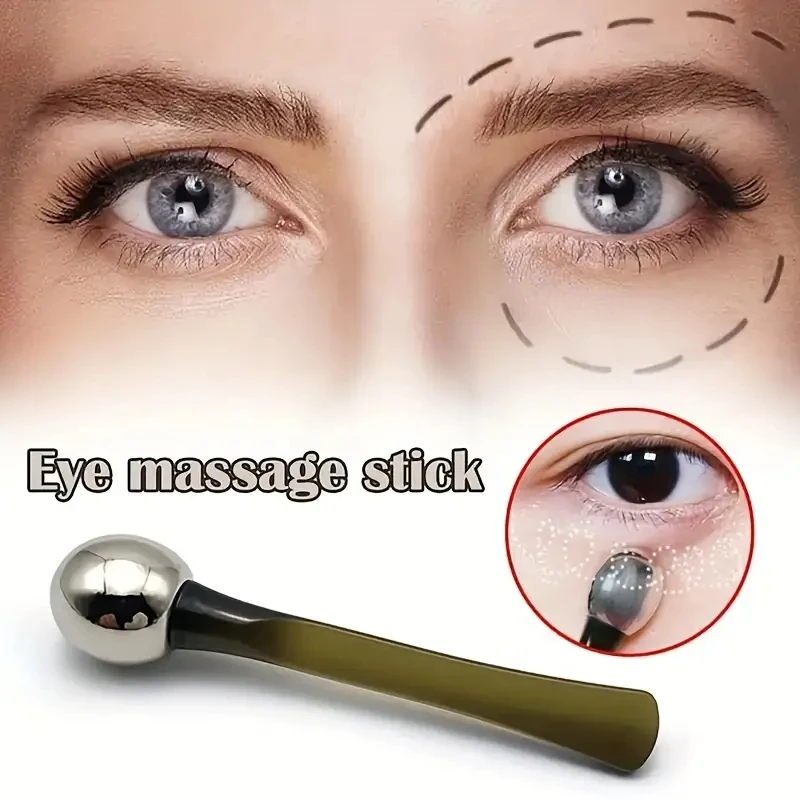 1pc Eye Roller Massage Stick Eye Cream Applicator Cosmetic Spatula Anti Wrinkle Facial Spoon Gold Alloy Face Thin Skin Care Tool - Detail 1