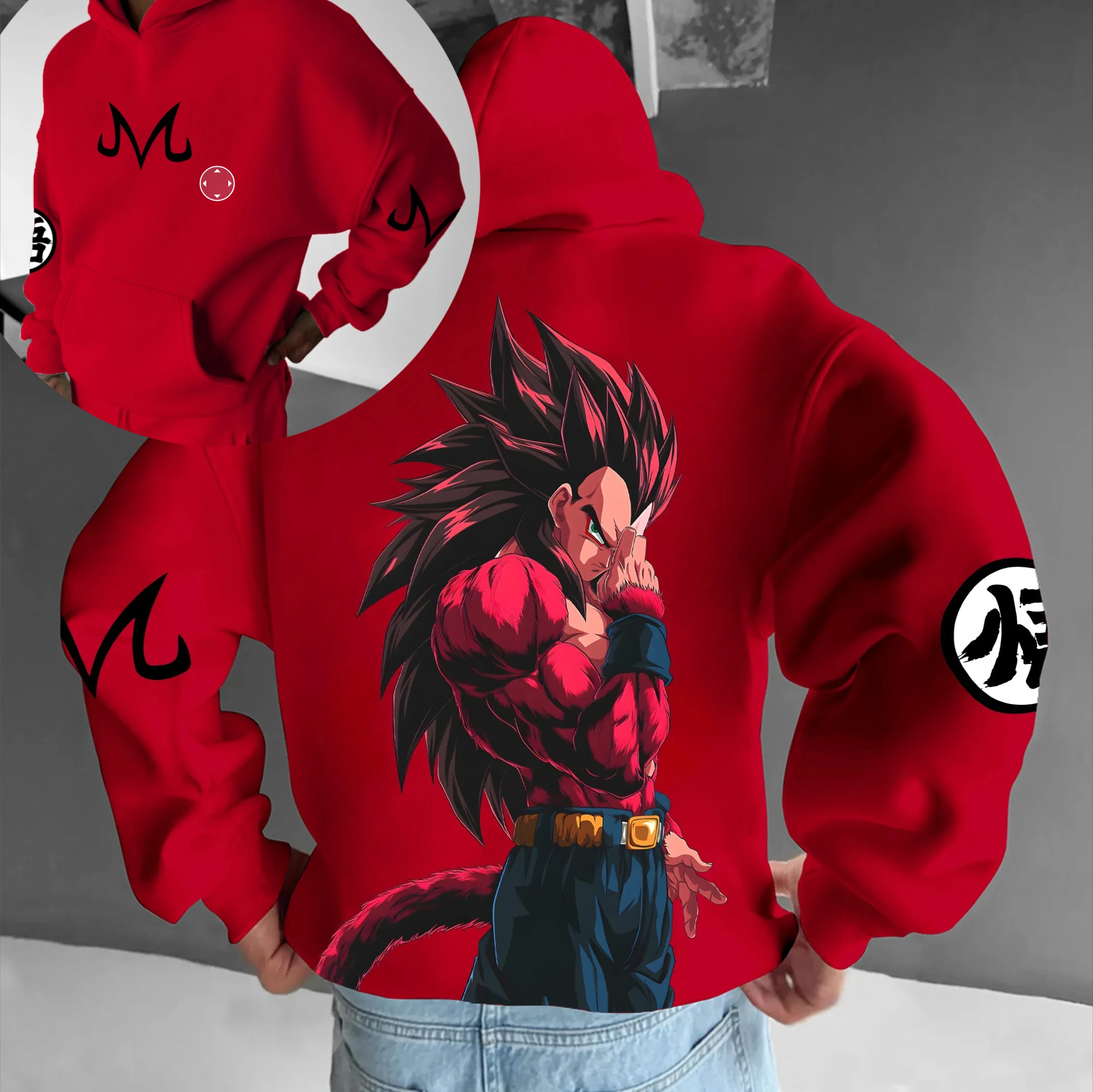 Pai-filho roupas outono e inverno japonês animação de sangue quente animação de sangue quente dragon ball moletom com capuz masculino casal topo