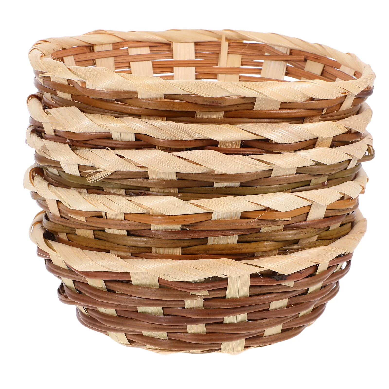 5Pcs Bamboo Fruit Basket Woven Decorative Storage Basket for Kitchen Living Room Bedroom Bread Fruits Dessert Serving