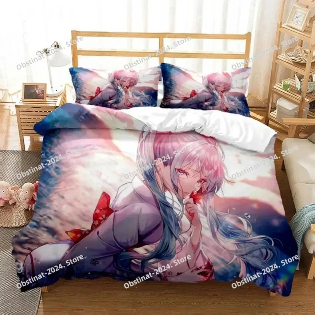 

Anime Princess Girl Hime Printed Bed Set Duvet Cover Pillowcase Bedding Set Bed Linen Sheet Quilt Cover Full Queen King Size