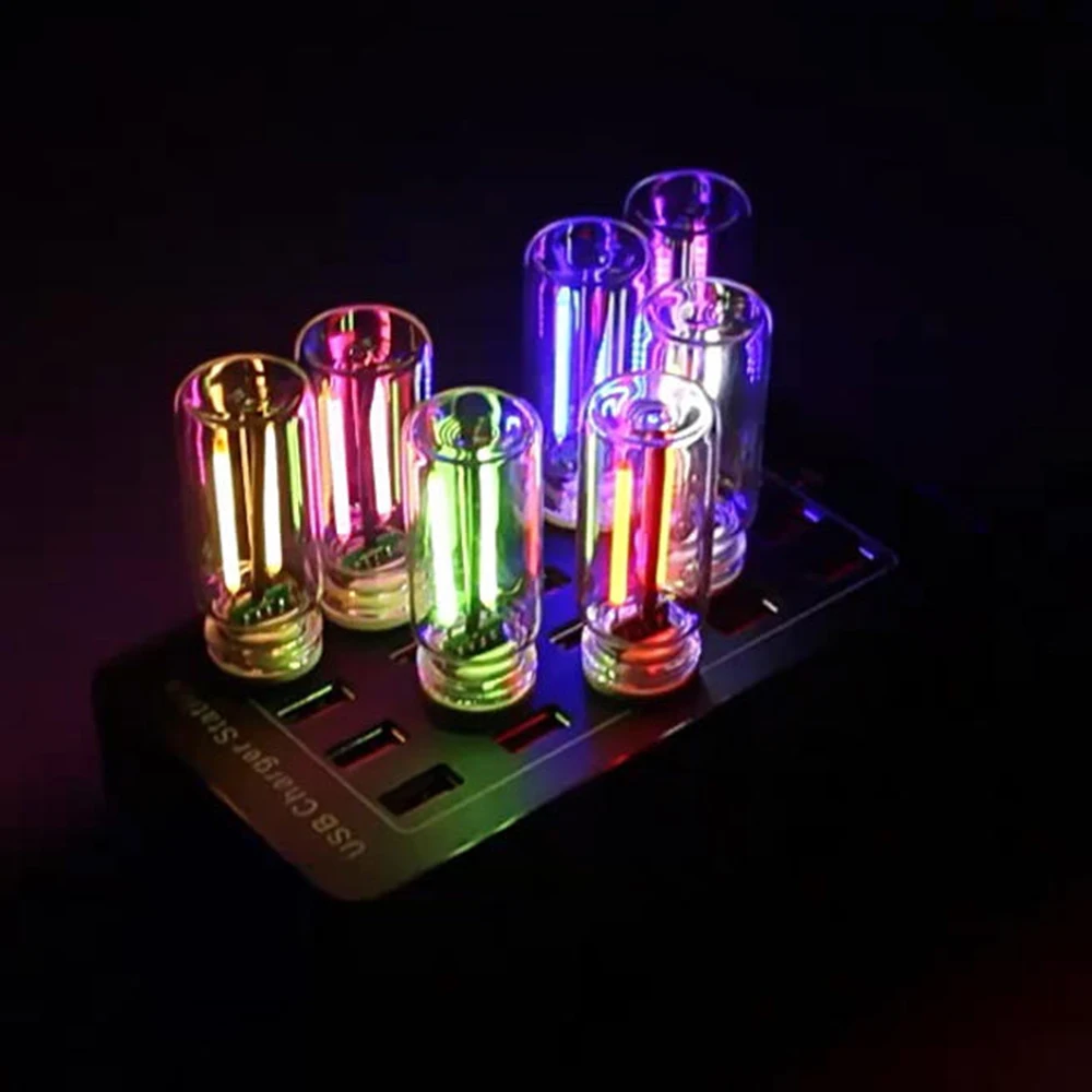 5V USB Ambient Light LED Filament Glass Bulb Touch Dimming Retro Edison Night Light for Car Home Room Festival Decoration