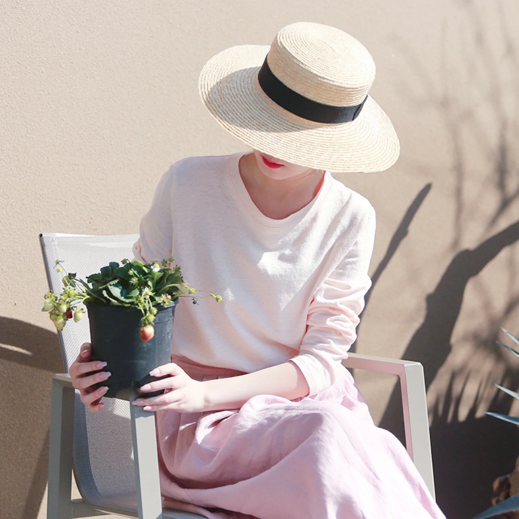 

Muede Original Artistic【Fanǎo】2026 Autumn New Basic Linen Knitted Long Sve round Ne T-irt Women's Commute Sle Regu...